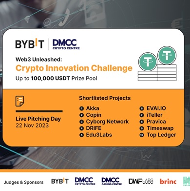 Bybit and DMCC Crypto Centre announce Top Ten Finalists for the Web3 Unleashed: Crypto Innovation Challenge